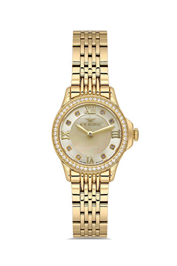 FERRO Yellow Steel Cord Women Wristwatch Fl43030A-B4 3Atm Waterproof with 2 Years Warranty Giftpacked