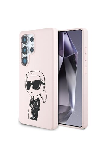 Karl Lagerfeld Case for Samsung Galaxy S25 Ultra, Silicone MagSafe - Pink