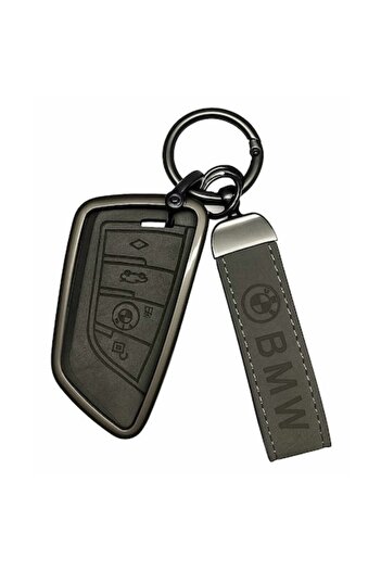 Xentech Light Alloy car key case plus eco-leather keychain compatible with BMW G Series