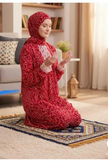 OBRNHOMEN Women's One-Piece Practical Hijab Prayer Dress – Comfortable, Easy to Put on and Take Off, Suitable for Hajj and Umrah