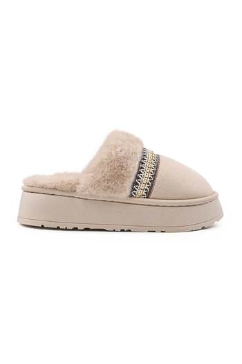 Tmall Women's Slippers, Made of Reversed -Leather, Soft, PD1056, Beige