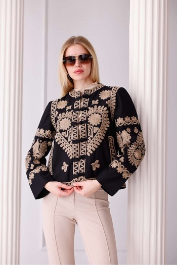 Pulli Collection Μπουφάν με έθνικ σχέδια με κέντημα