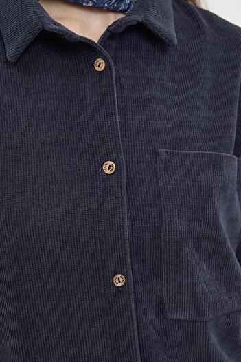 QANU Σετ βελούδινο Lilora Navy Blue