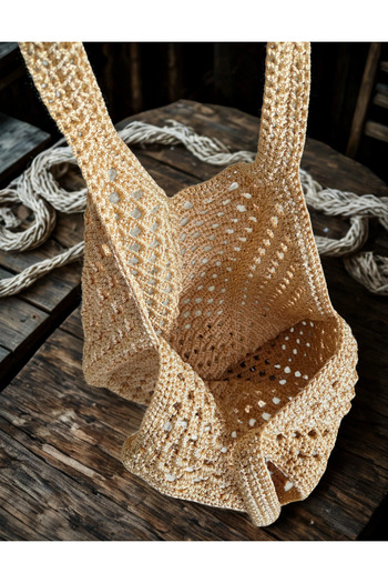 lupi Tulip Model Bag Hand-Knitted Macrame Bag