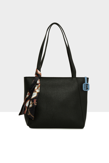 Bagmori Black Women's Three-Compartment Shawl Tote Bag M000008659