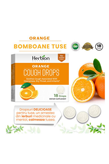 Herbion Naturals Sugar-Free Orange Flavored Dragees, 18 dragees