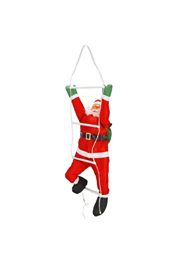 SERSIMO Christmas figurine, Santa Claus on the ladder, with LED lighting, USB power supply, for indoors