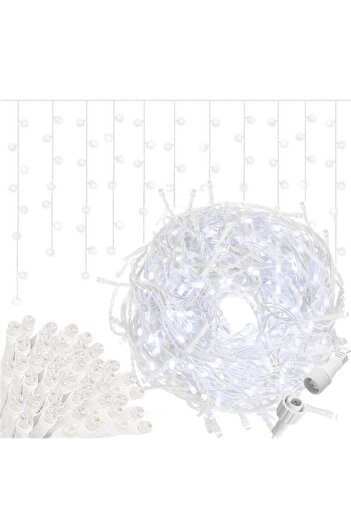 SERSIMO Curtain light garland 300 LEDs, 12m, for indoor/outdoor, with flash, white lighting