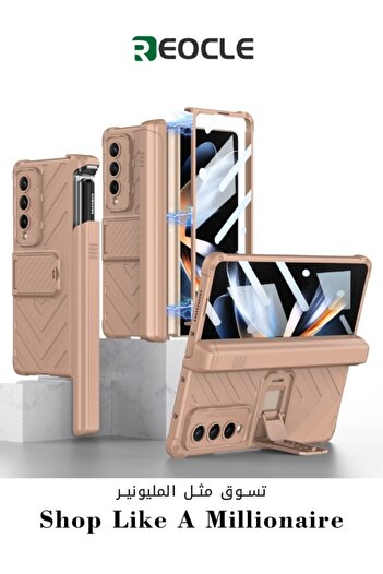 REOCLE Mobile Phone Case Armor Magnetic Hinge Folding Shaft Bracket Adjustable Gear Z Fold 4 Phone Case