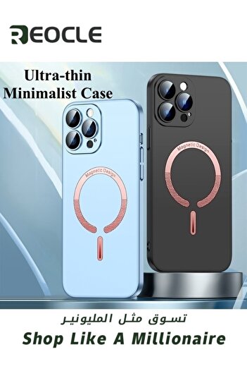 REOCLE Electroplated Case for iPhone 14 13 Pro Max Camera Lens Full Protection Shockproof TPU Phone Cover