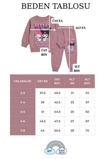 My Kids Wear Girl's 3 Thread Seasonal Printed Suit 3-10 Years Old