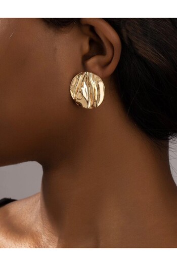 Inovius Textured Round Earrings