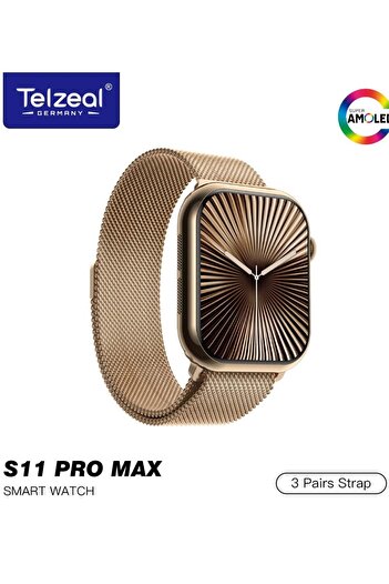 TELZEAL S11 Pro Max Premium Smartwatch with AMOLED Screen Local Music and Wireless Charging