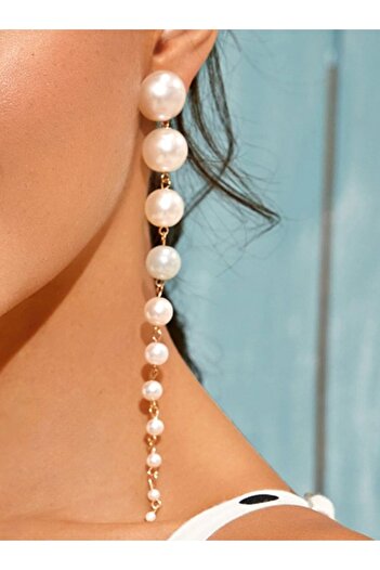 Inovius Long Earrings, White Pearls - 650897