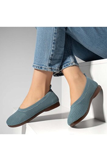 BMoD Espadrile cu talpă plată din material textil albastru deschis pentru femei MOD13064