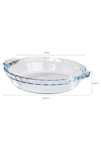Marinex Medium Fluted Glass Pie Dish 1.3L – Durable Heat-Resistant Bakeware, Transparent