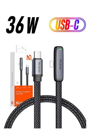 Mcdodo CA-3350 USB to USB-C Angle Cable 1.2m Black