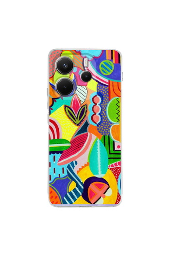 PrintiFy Retro Color 7 Printed Camera Protected Transparent Case Compatible with Xiaomi Redmi Note 14 5g