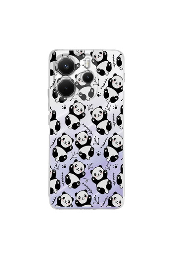 PrintiFy Panda Printed Design Transparent Silicone Case with Camera Protection Compatible with Xiaomi Redmi Note 14 5g