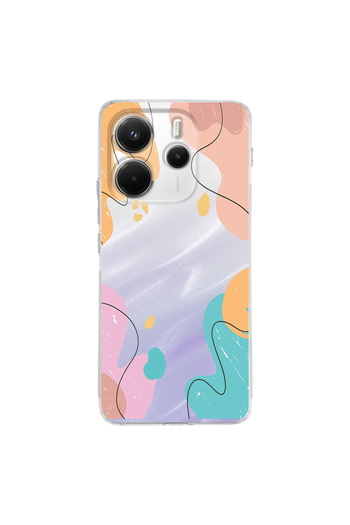 PrintiFy Mixed Colors Printed Camera Protection Transparent Case Compatible with Xiaomi Redmi Note 14 5g