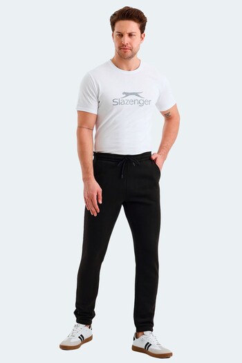 Slazenger Casual Skinny Fit Men's Sweatpants with Pockets Black