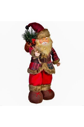 OEM Decorative Figurine Santa Claus in Checkered Jacket 35cm Ideal for Christmas at Your Home