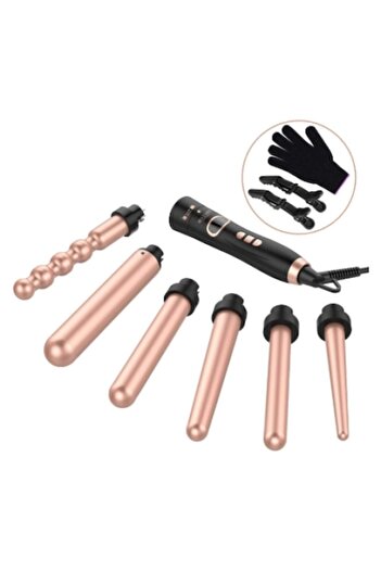 K KATHODE Promo package: 5 in 1 hair curler, Tourmaline ceramic, 2 temperature settings, 180° C-210° C, Suitable for
