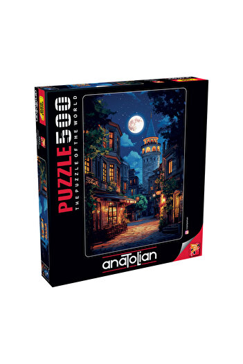 Anatolian Puzzle 500 Piece Jigsaw Puzzle - Galata at Full Moon 3643