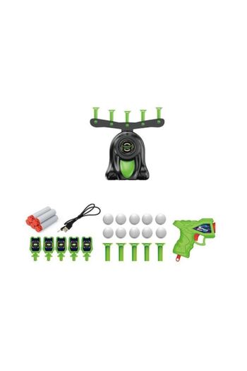 dalimag Dark Air Shot game, with 10 flying balls and 5 targets with dots, gun with phosphorescent cartridges, int