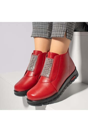 BMoD Women's red fur-lined boots MOD12205