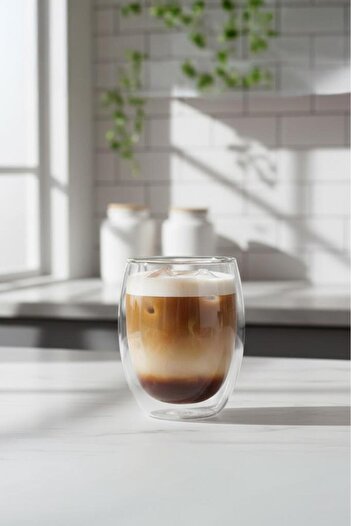 Atbyhome Mien Double Wall Glass Transparent 250 ml Coffee Soft Drink Glass