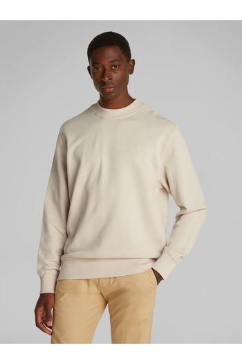 Calvin Klein Men Moonbeam Washed Puff Print Crew Neck Sweatshirt