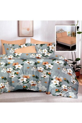 Pucioasa 6-piece finet bedding set, white beige flowers