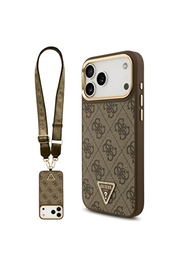 Guess Case for iPhone 17 Pro Max, Silicone 4G Big Metal Logo, Slim Protection, Brown
