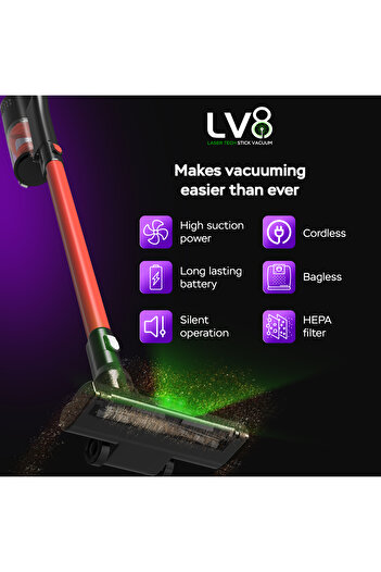 TurboTronic 2in1 laser vacuum cleaner TT-LV8 Ultra-Light Stick, 0.7l, Li-ion battery, 22, 2V