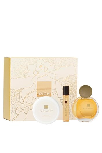 AVON Gift Set 3 Products Far Away Original - Perfume 50ml, Body Souffle 75ml, Mini Perfume 10ml, Avon, 13