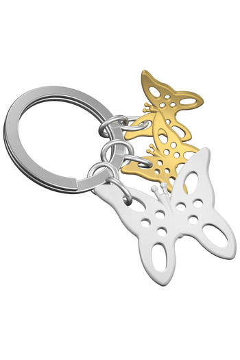 Metalmorphose Metal keychain, butterfly pattern,