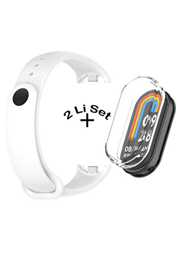 Nezih Case Xiaomi Mi Band 8 / Mi Band 9 Compatible Classic Cord Silicone + Case Protector