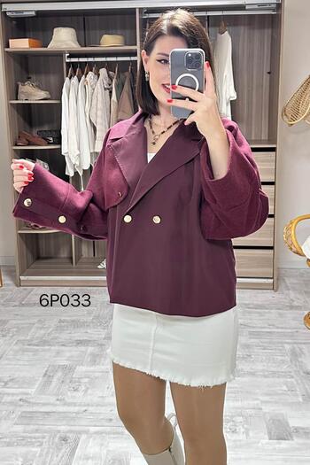 İnce Topuk Prive Series Cashmere Garnished Jacket 6P033