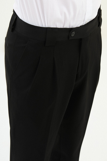 Mcr Straight Slim Fit Pleated Men's Trousers Black - 38341.25K