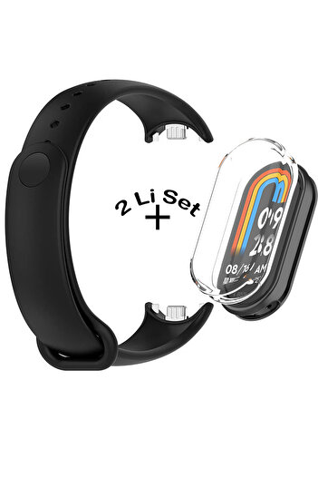 Nezih Case Xiaomi Mi Band 8 / Mi Band 9 Compatible Classic Cord Silicone + Case Protector