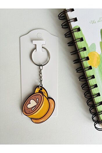 Fynbos Coffee Cup Designed Latte Art Keychain – Suitable for Bags and Keys, Charm Accessory