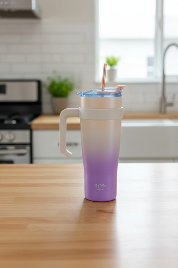 Bambum Horizon Thermos Cup with Straw Pink 1000ml