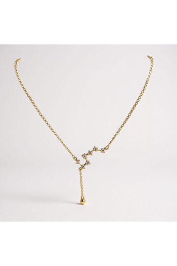 EleganTrend GOLD RENK OURELİA FASHION YILDIZLAR ARASI KOLYE 925 AYAR GÜMÜŞ MİNİMAL