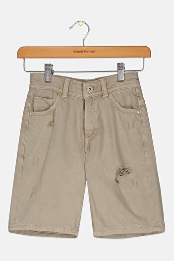 Reserved Kids Boy Wash Denim Shorts, Grey