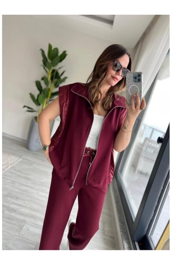 Özgürbutik Mobal Fabric Vest Suit