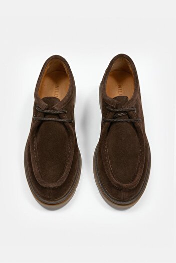NILUFARR Isabella Bitter Brown Suede Genuine Leather Women's Loafer