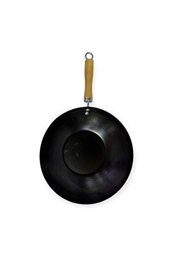 As Deep frying pan with wooden handle