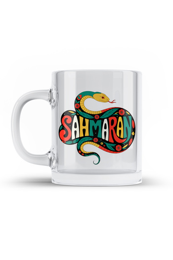 ZERYA Şahmaran Designed Transparent Glass Mug - Şahmeran Glass Cup