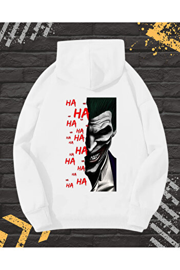 OEM - Men's Hoodie with Embroidery and Print, Joker, Cotton, White, M INTL